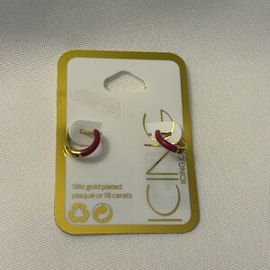 Icing Small Hoop Earrings Purple/ Gold